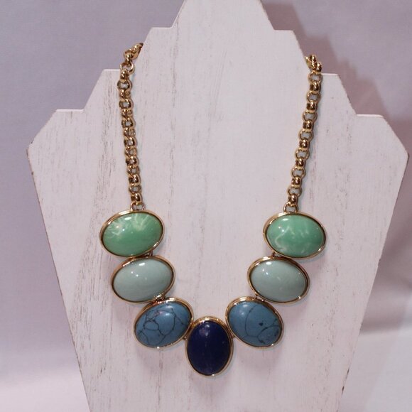 Talbots Oval Cabochon Statement Necklace - Picture 1 of 11